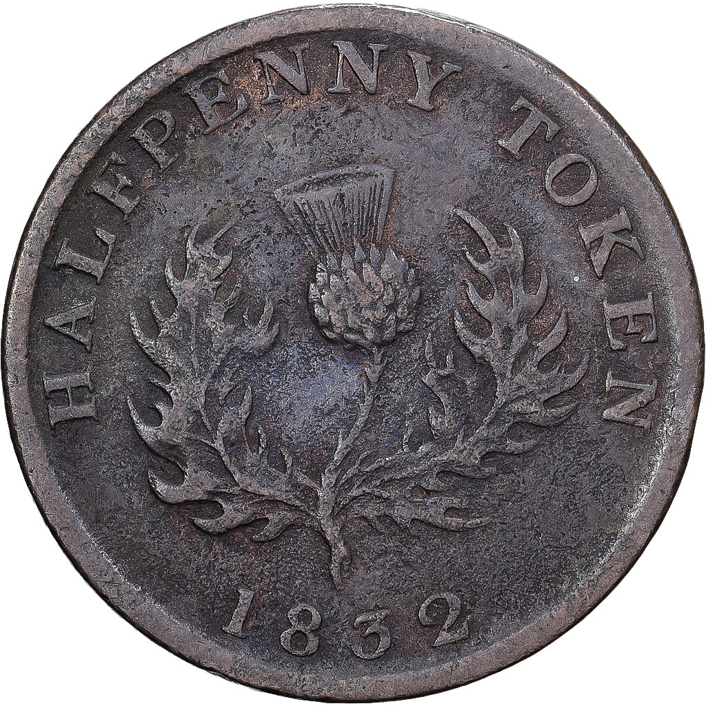 Canadá, Halfpenny Token, 1832, Ottawa, Cobre, VF(30-35), KM:1a