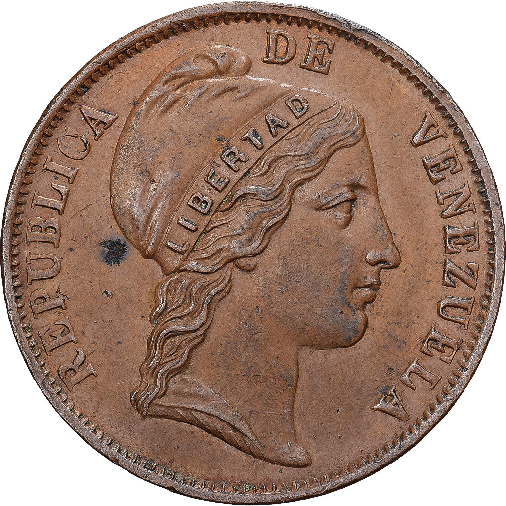 Venezuela, Centavo, 1852, Cobre, AU58, KM:6