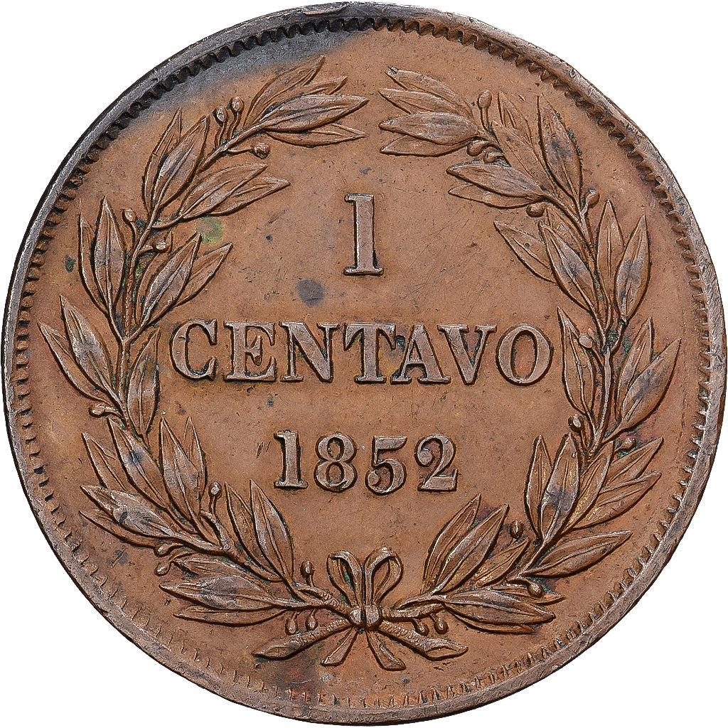 Venezuela, Centavo, 1852, Cobre, AU58, KM:6