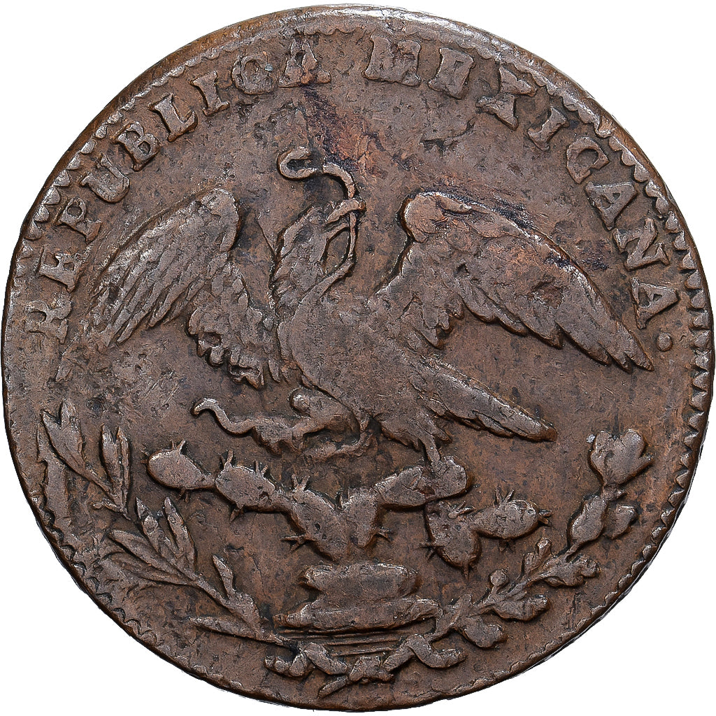 Mexico, 1/4 Real, Un Quarto/Una Quartilla, 1835, Mexico City, Copper, VF(30-35)