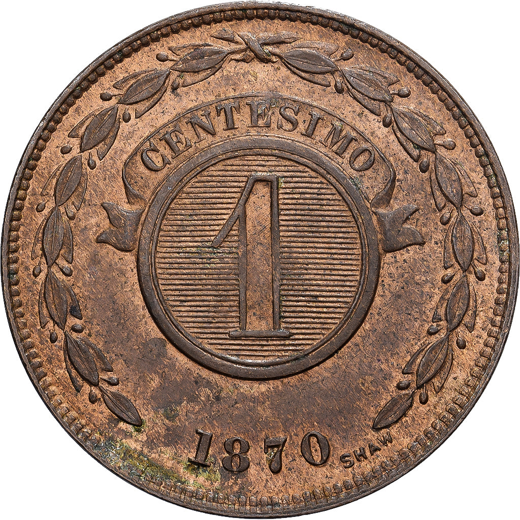 Paraguay, Centesimo, 1870, Rame, SPL, KM:2