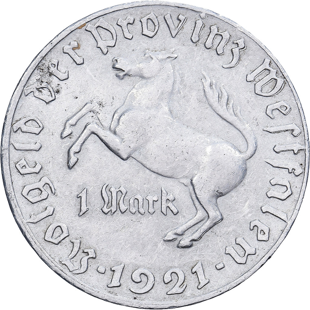 GERMANIA, REPUBBLICA DI WEIMAR, 1 Mark, 1921, Alluminio, MB+