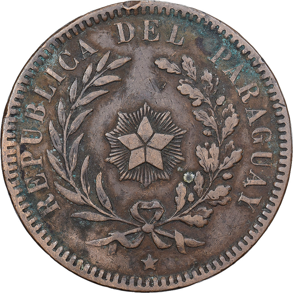 Paraguay, 2 Centesimos, 1870, Rame, MB+, KM:3