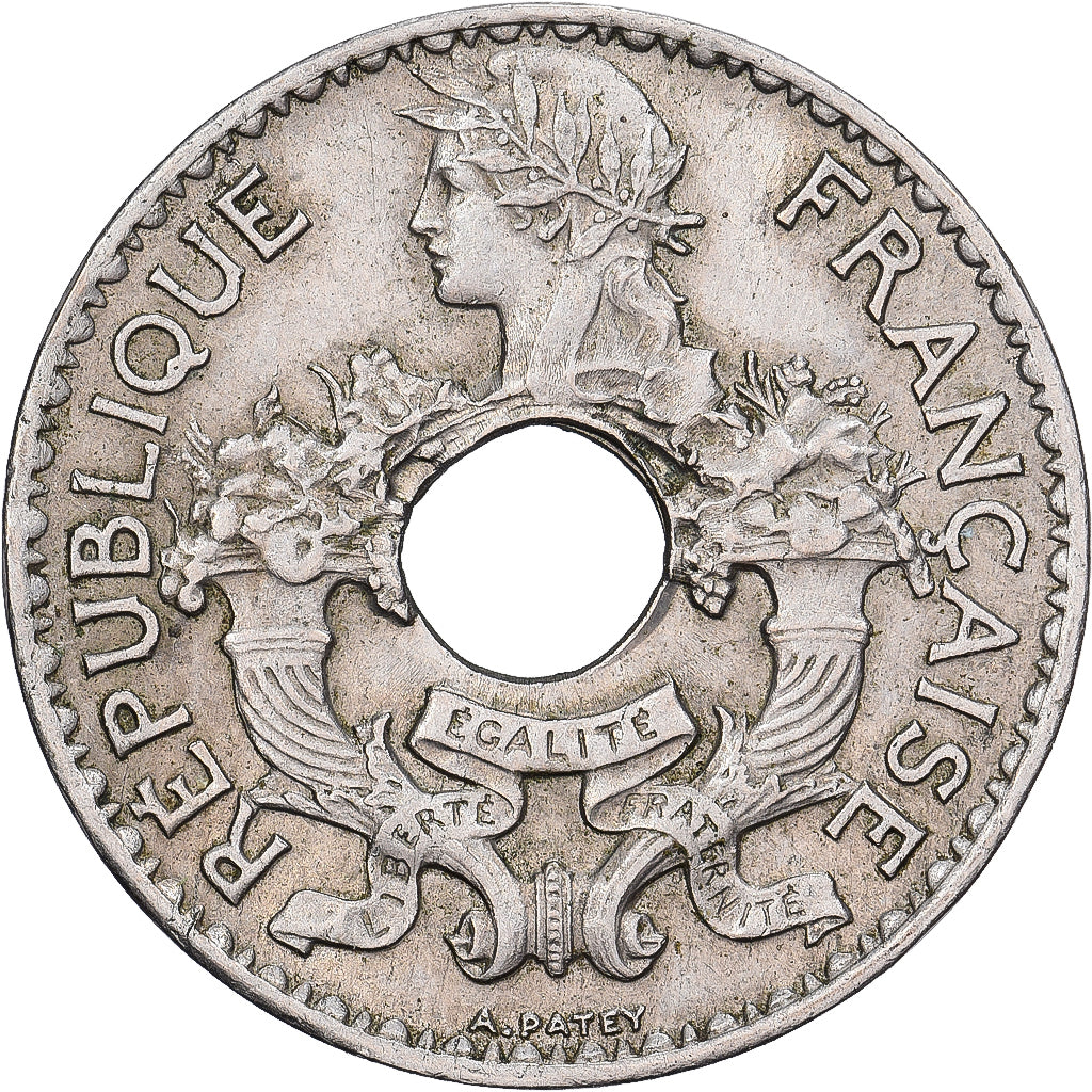 Indochina Francesa, 5 Cents, 1924, Paris, Cobre-níquel, EF(40-45), KM:18