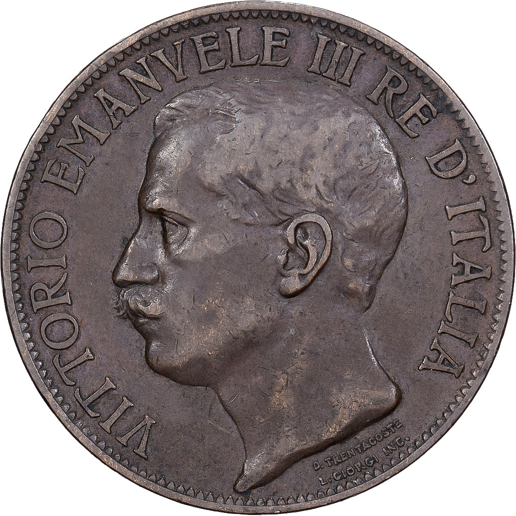 Italia, Vittorio Emanuele III, 10 Centesimi, 1911, Rome, Bronce, BC+, KM:51