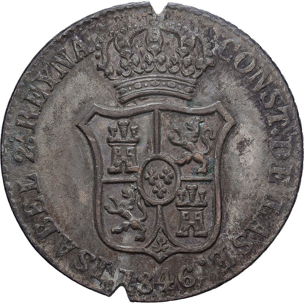 Spain, CATALONIA, Isabel II, 3 Quartos, 1846, Copper, EF(40-45), KM:126