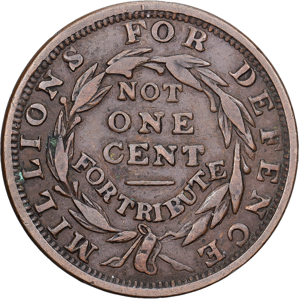 Estados Unidos, Cent, 1837, Cobre, BC+