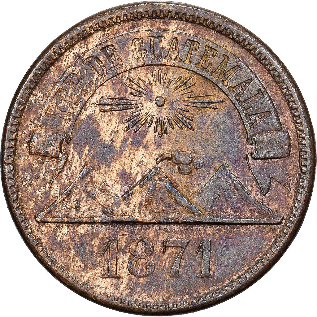 Guatemala, Centavo, 1871, Bronce, EBC+, KM:196