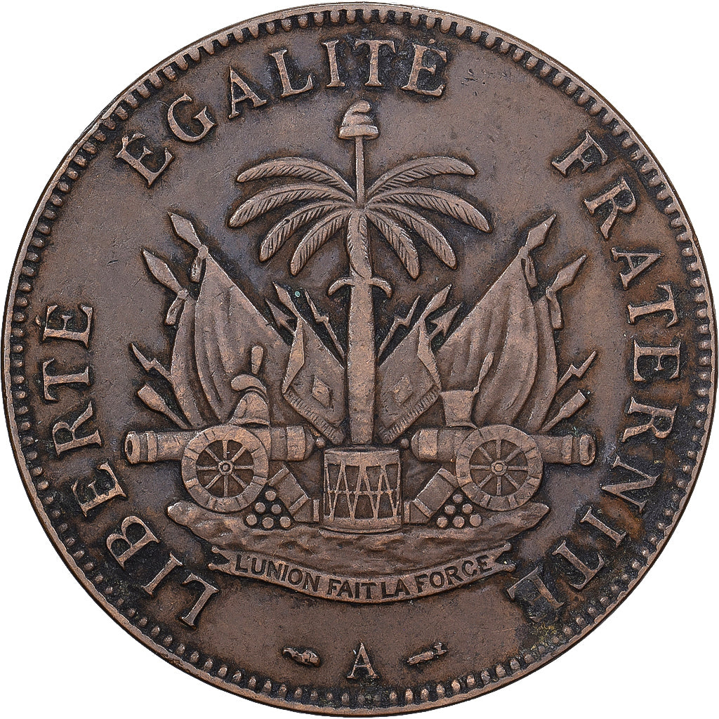 Haiti, 2 Centimes, 1886, Paris, Bronze, EF(40-45), KM:49