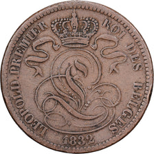 Bélgica, Leopold I, 10 Centimes, 1832, Brussels, Cobre, VF(30-35), KM:2.1