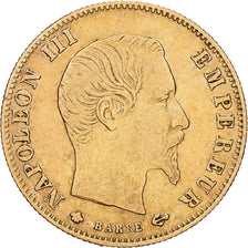 França, Napoleon III, 5 Francs, Napoléon III, 1860, Strasbourg, Dourado