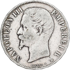 France, Napoleon III, 5 Francs, Napoléon III, 1856, Strasbourg, Silver
