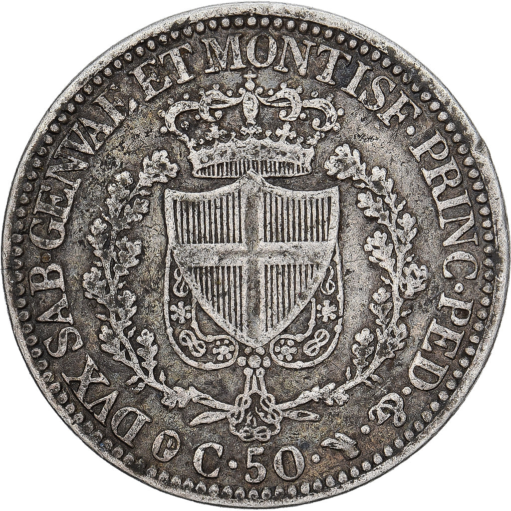 Kingdom of the Two Sicilies, SARDINIA, Carlo Felice, 50 Centesimi, 1829, Torino