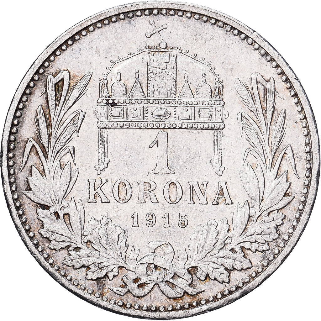 Hungría, Franz Joseph I, Korona, 1916, Kremnica, Plata, MBC+, KM:492
