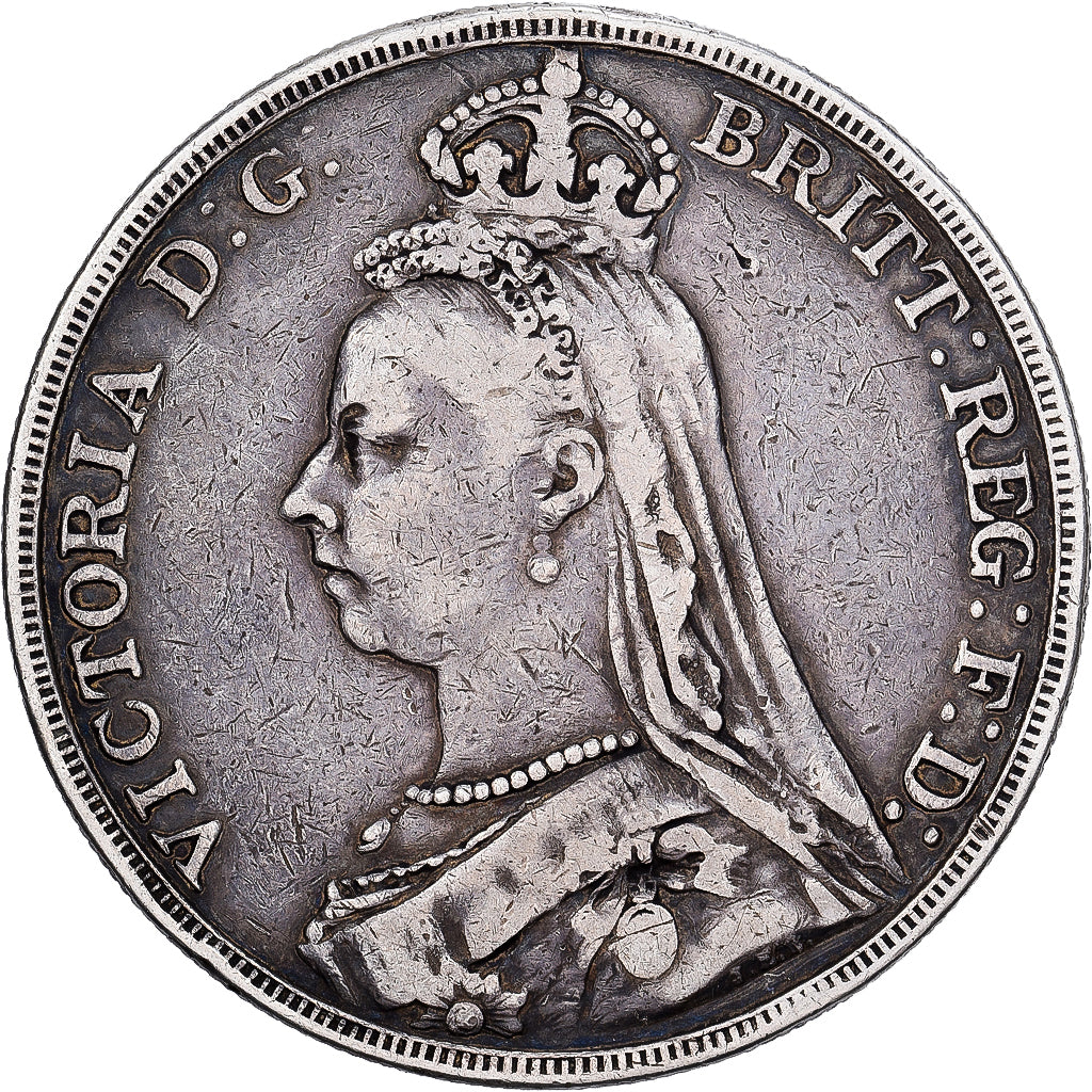 Grã-Bretanha, Victoria, Crown, 1889, London, Prata, VF(20-25), KM:765