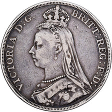 Grã-Bretanha, Victoria, Crown, 1889, London, Prata, VF(20-25), KM:765