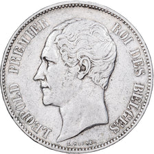 Bélgica, Leopold I, 5 Francs, 5 Frank, 1849, Brussels, Prata, EF(40-45), KM:17