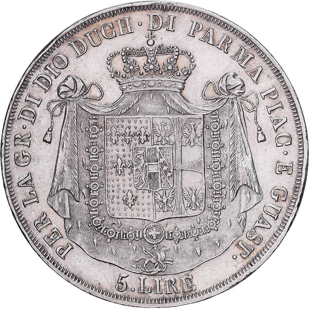Duchy of Parma and Piacenza, PARMA, Maria Luigia, 5 Lire, 1815, Milan, Prata