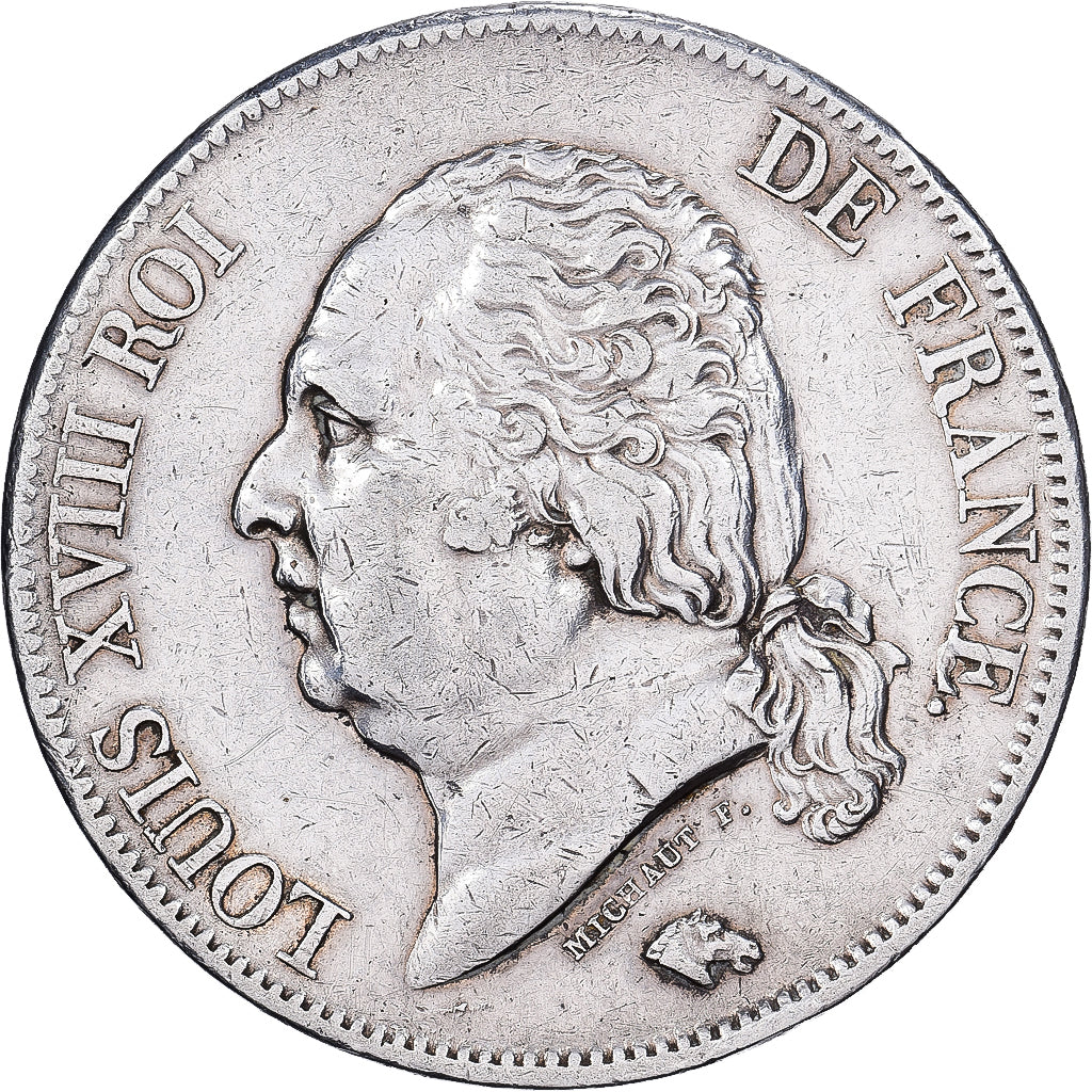 France, Louis XVIII, 5 Francs, Louis XVIII, 1823, Paris, Argent, TTB, KM:711.1