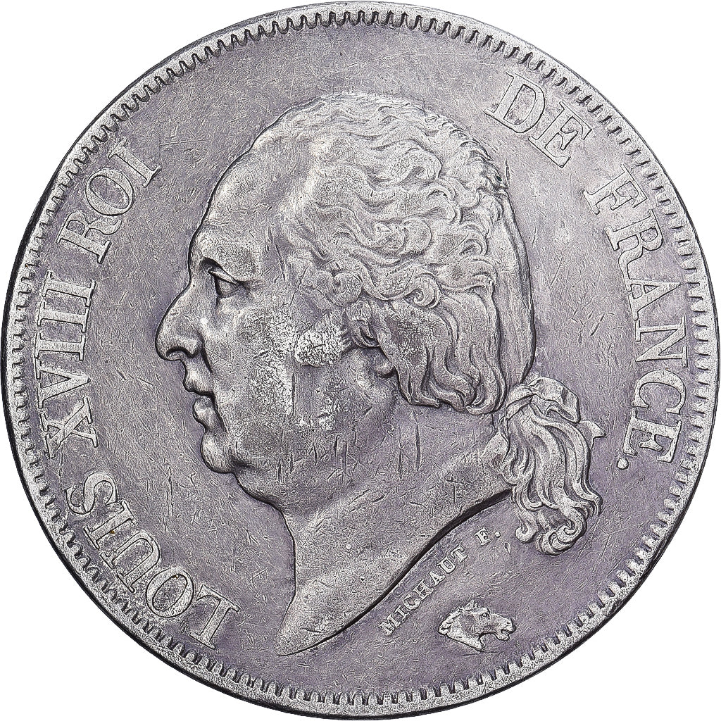 France, Louis XVIII, 5 Francs, Louis XVIII, 1823, Paris, Argent, TTB, KM:711.1