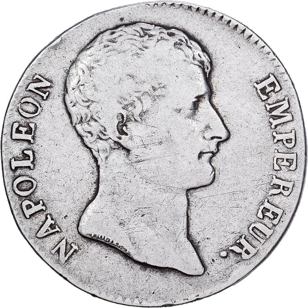 França, 5 Francs, Napoléon I, An 12, Toulouse, Prata, VF(20-25), KM:660.8