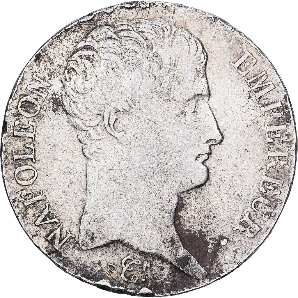 França, 5 Francs, Napoléon I, AN 13, Toulouse, Prata, VF(30-35), KM:662.10