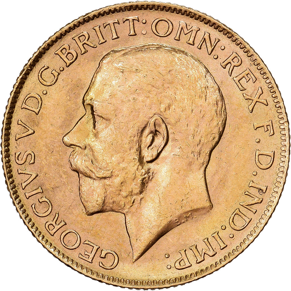 Australia, George V, Sovereign, 1924, Melbourne, Gold, AU(50-53), KM:29