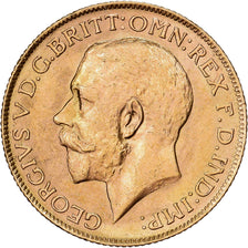 Australia, George V, Sovereign, 1924, Melbourne, Gold, AU(50-53), KM:29