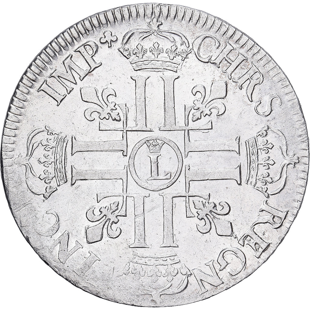 Francia, Louis XIV, Ecu aux 8 L, 1690, Lille, Argento, BB+, Gadoury:216