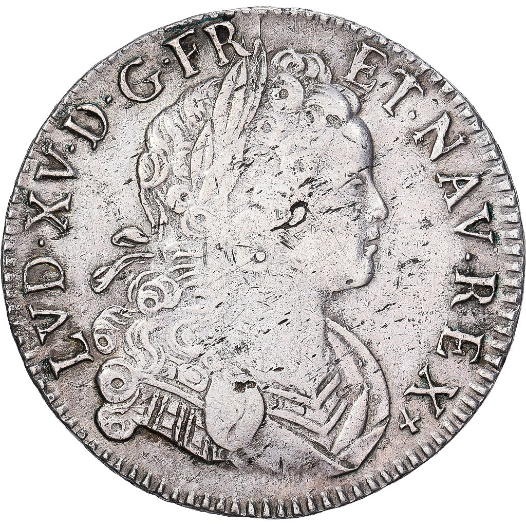 France, Louis XV, Écu de France-Navarre, 1719, Limoges, Silver, EF(40-45)