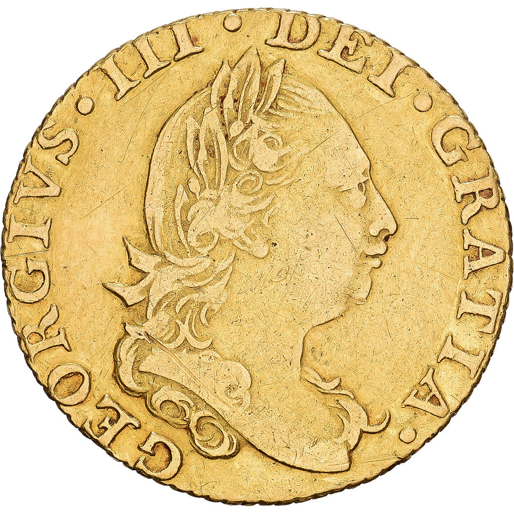 Great Britain, George III, 1/2 Guinea, 1776, London, Gold, EF(40-45), KM:605
