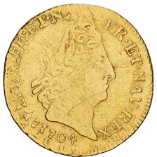 France, Louis XIV, Louis d'Or, Louis d'or aux insignes, 1704, Toulouse, Gold