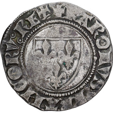 Francja, Charles VI, Blanc Guénar, 1389, Toulouse, Bilon, VF(30-35)