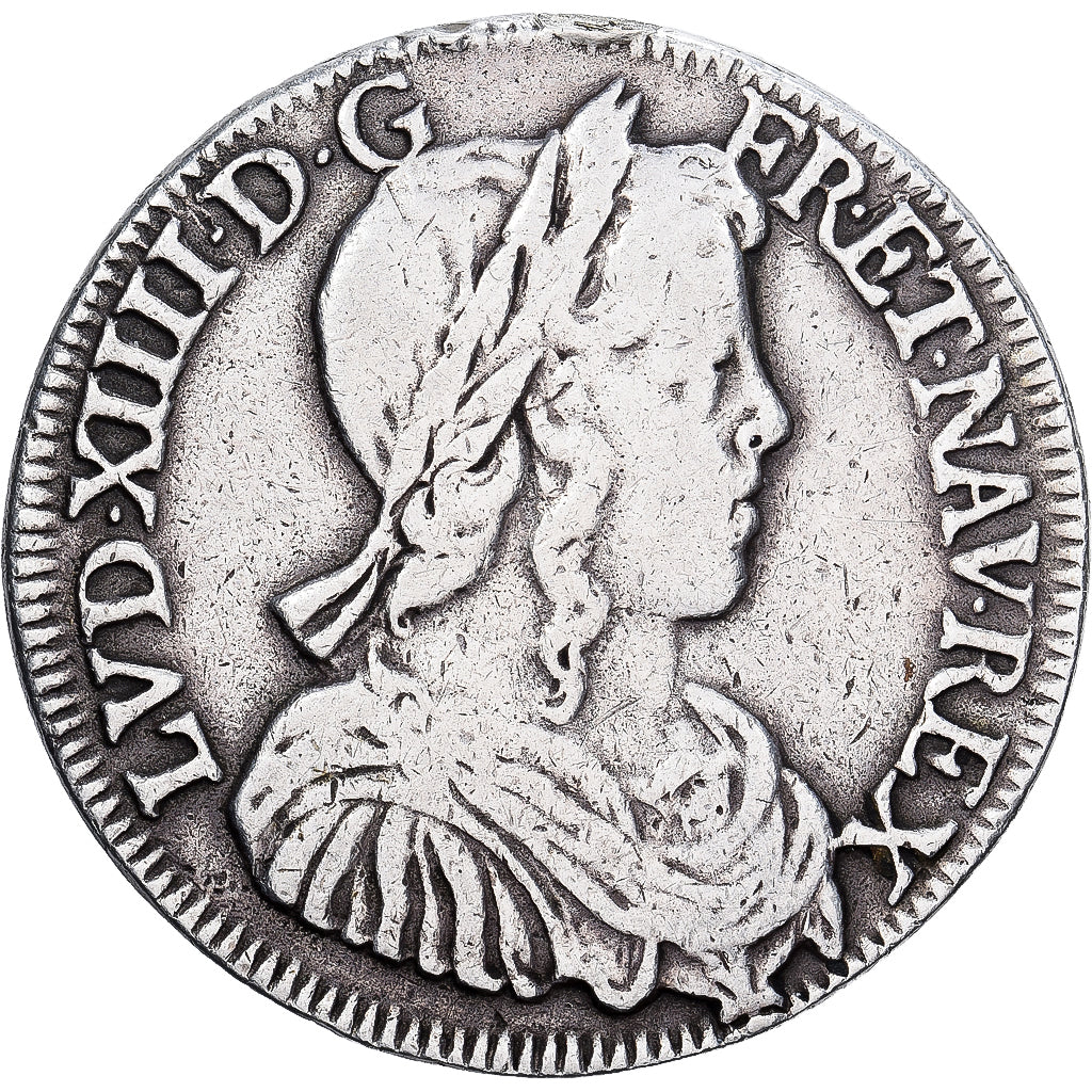 Francia, Louis XIV, 1/2 Écu à la mèche longue, 1651, Bordeaux, Argento, MB+