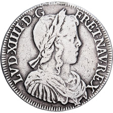 Frankreich, Louis XIV, 1/2 Écu à la mèche longue, 1651, Bordeaux, Silber, S+