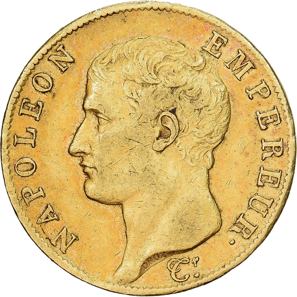 Francia, 40 Francs, Napoléon I, AN 13, Paris, Oro, BC+, KM:664.1
