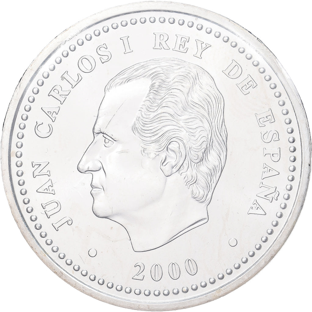 Espanha, Juan Carlos I, 2000 Pesetas, 2000, Madrid, Prata, MS(60-62), KM:1015