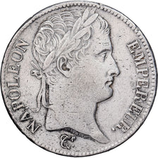 França, 5 Francs, Napoléon I, 1808, Strasbourg, Prata, EF(40-45), KM:686.3