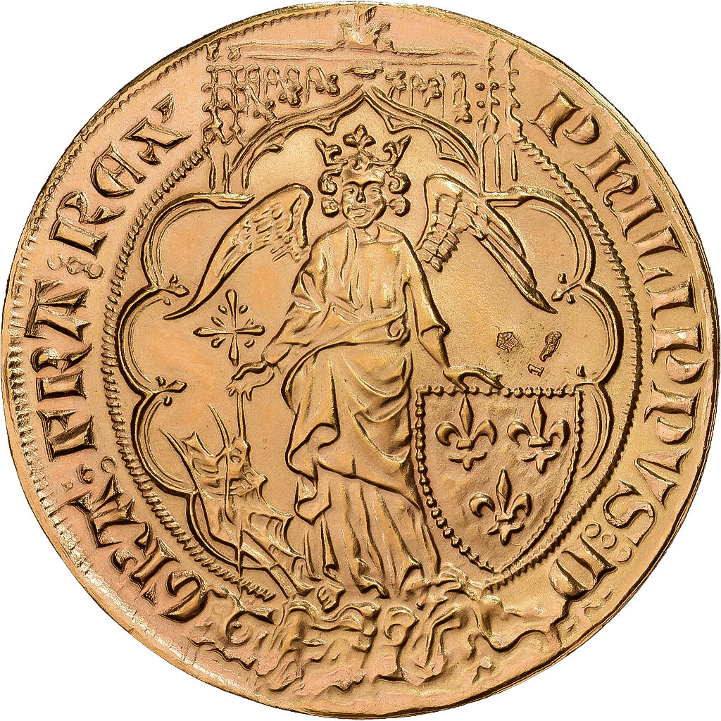 France, Medal, Reproduction, Ange d'Or, Philippe VI de Valois, 1970, Gold
