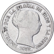 Espanha, Isabel II, 2 Reales, 1852, Madrid, Prata, VF(20-25), KM:599.2