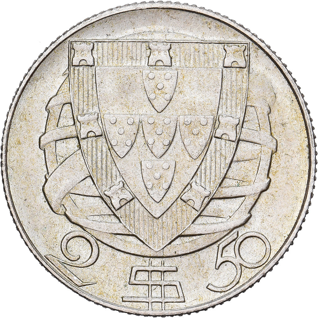 Portogallo, 2-1/2 Escudos, 1944, Lisbon, Argento, BB+, KM:580