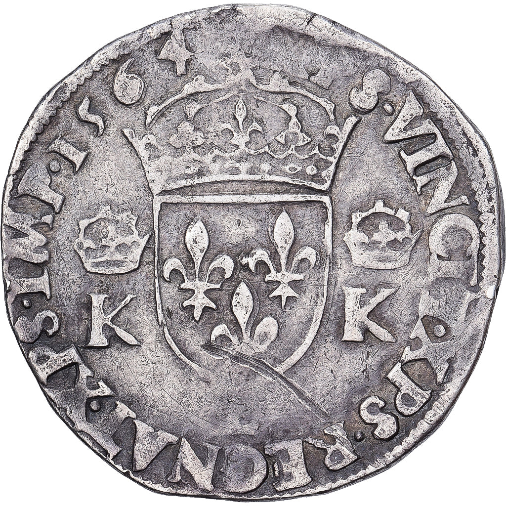 France, Charles IX, Teston, 1564, Bayonne, Argent, TB+, Gadoury:431