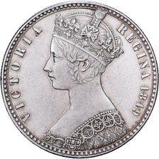 Grã-Bretanha, Victoria, Florin, Two Shillings, 1849, London, Prata, EF(40-45)