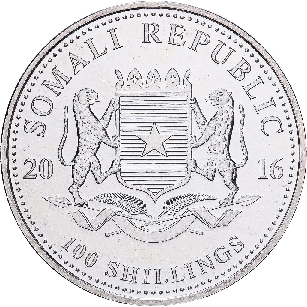 Somalia, 100 Shillings, 2016, Plata, EBC+