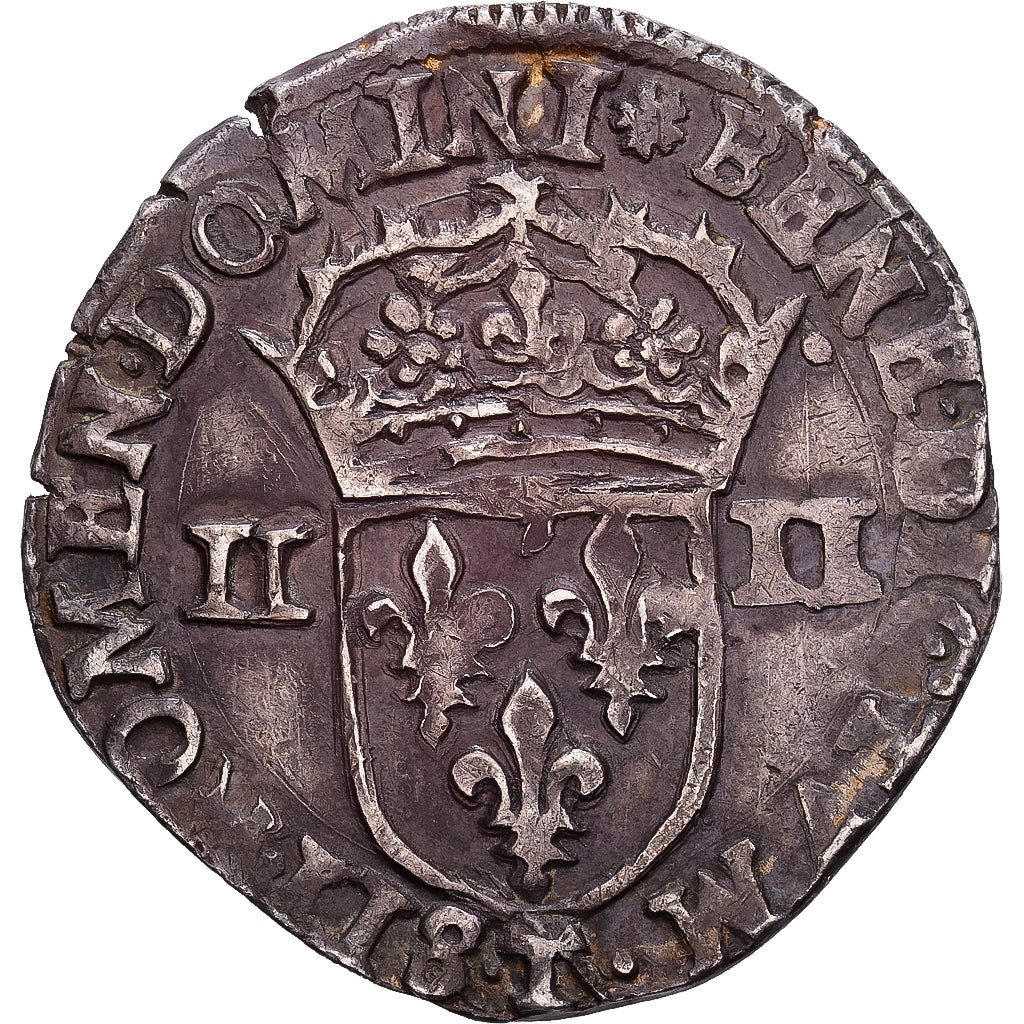 France, Charles X, 1/4 Ecu, 1595, Nantes, Silver, VF(30-35), Gadoury:520