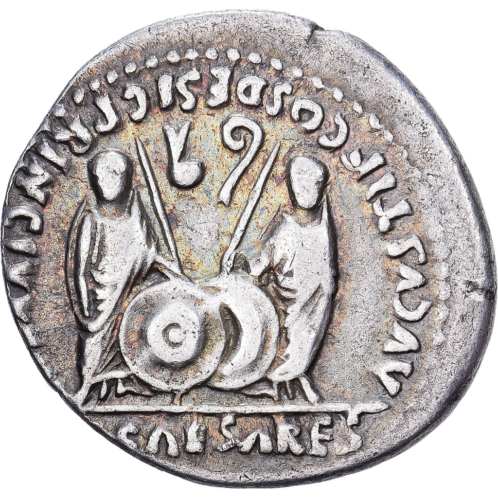 Roman Empire, Augustus, Denarius, 2 BC - AD 4, Lyon - Lugdunum, Prata