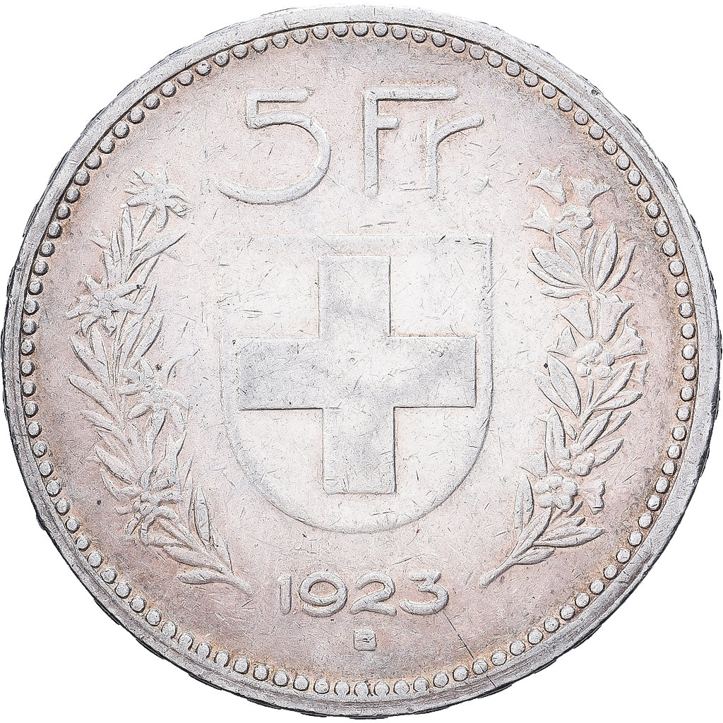Svizzera, 5 Francs, 1923, Bern, Argento, BB, KM:37