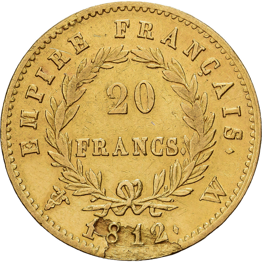 France, 20 Francs, Napoléon I, 1812, Lille, Or, TTB+, KM:695.10