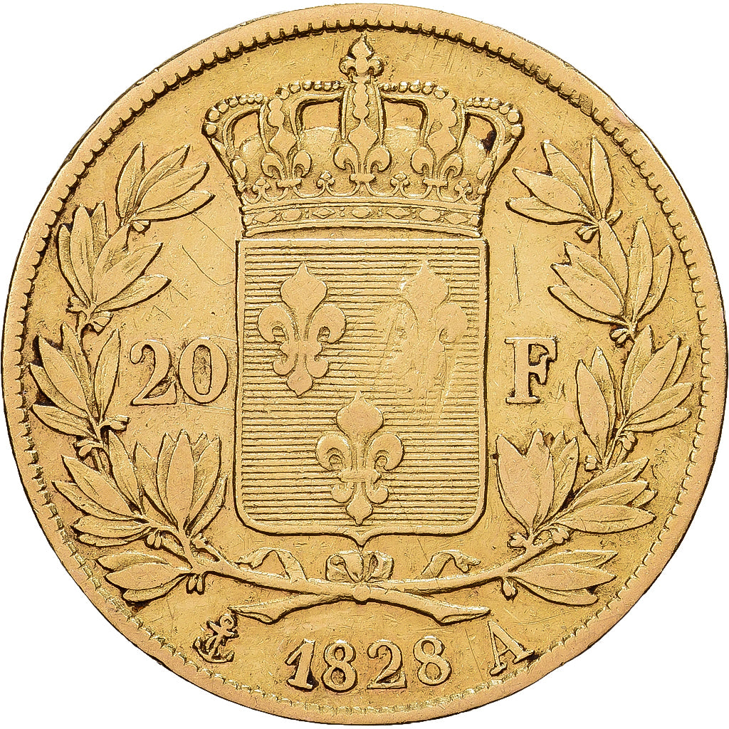 France, 20 Francs, Charles X, 1828, Paris, Or, TTB, KM:726.1