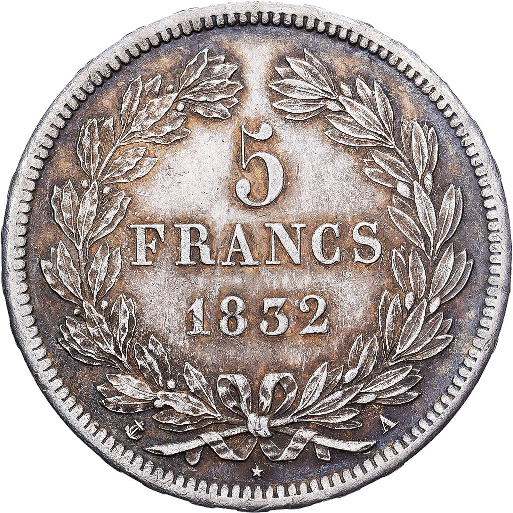 Francia, 5 Francs, Louis-Philippe, 1832, Paris, Argento, BB+, KM:749.1